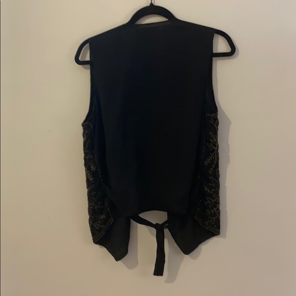 Vintage black vest with gold and black beading - Picture 3 of 3